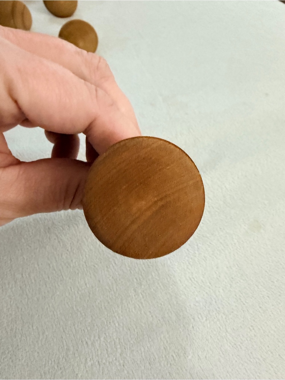 Wooden Round Cabinet Knob - Brown